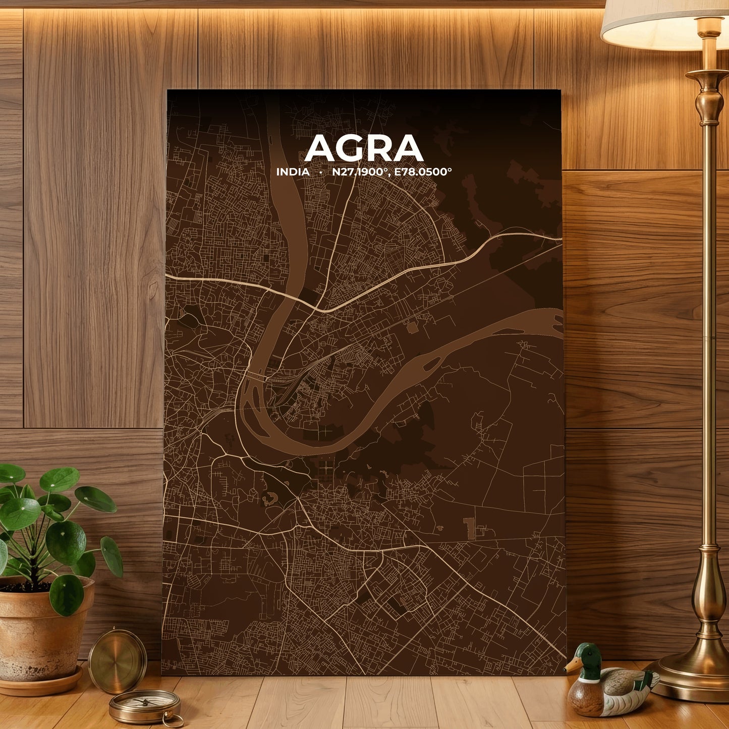 Agra Plum Map Poster