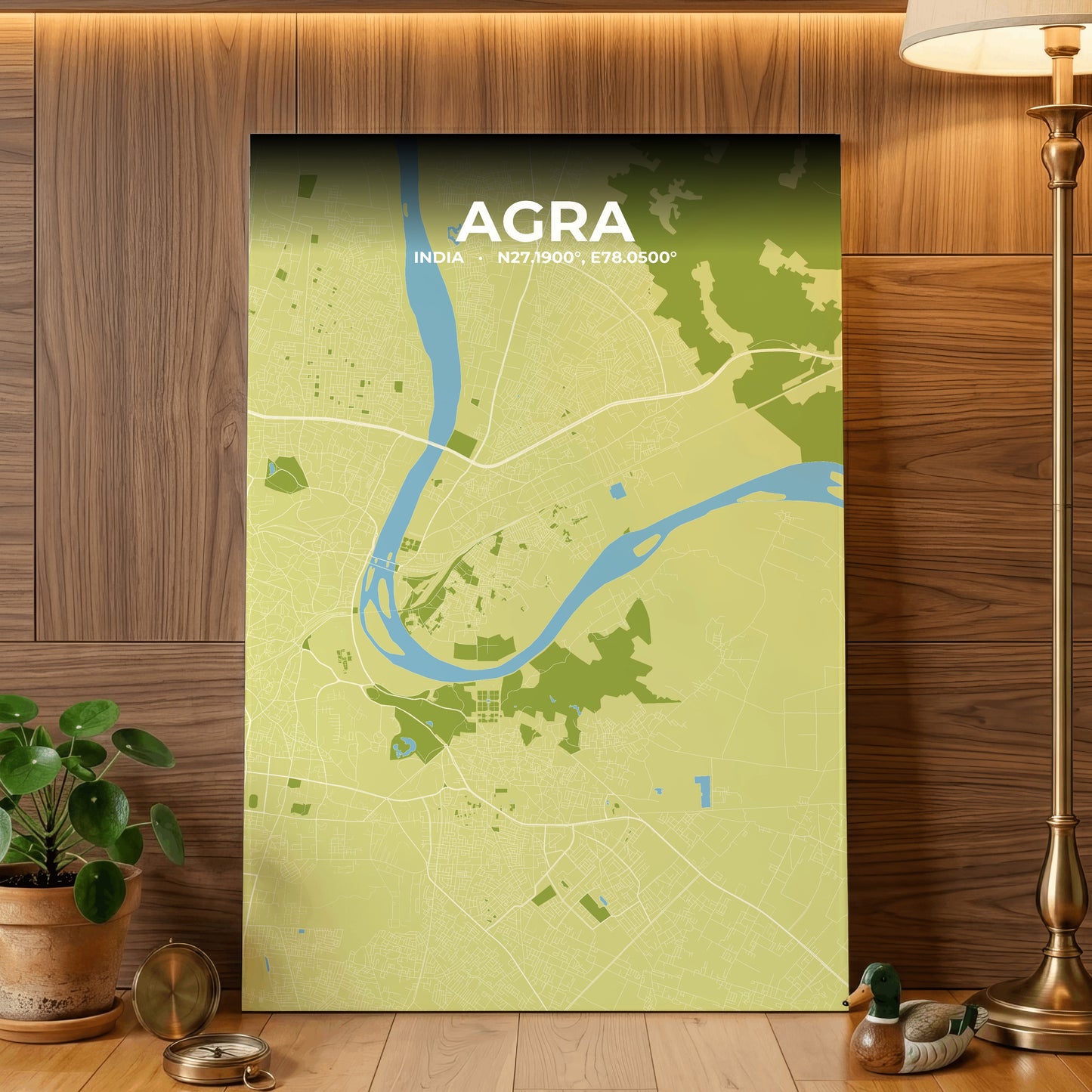 Agra Fern Map Poster