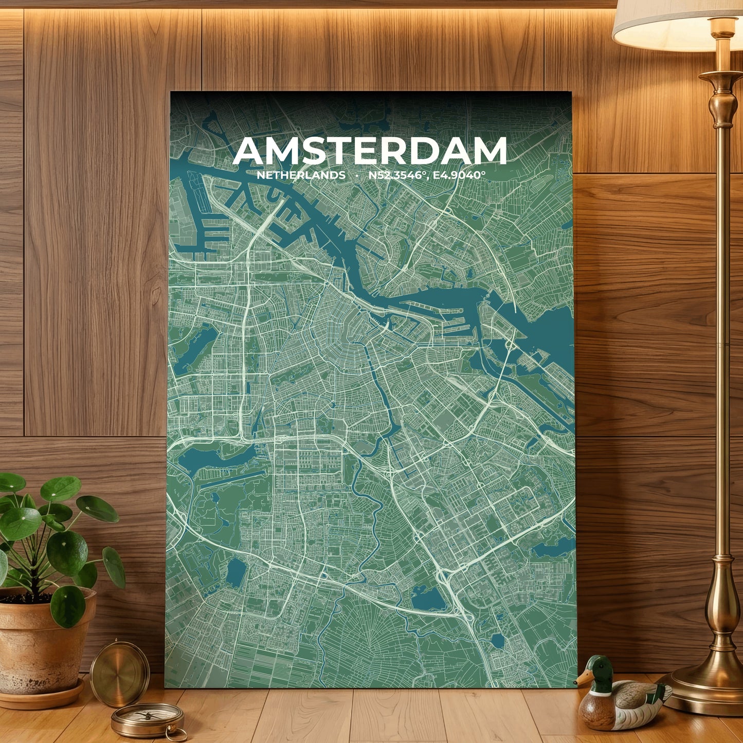 Amsterdam Mist Map Poster