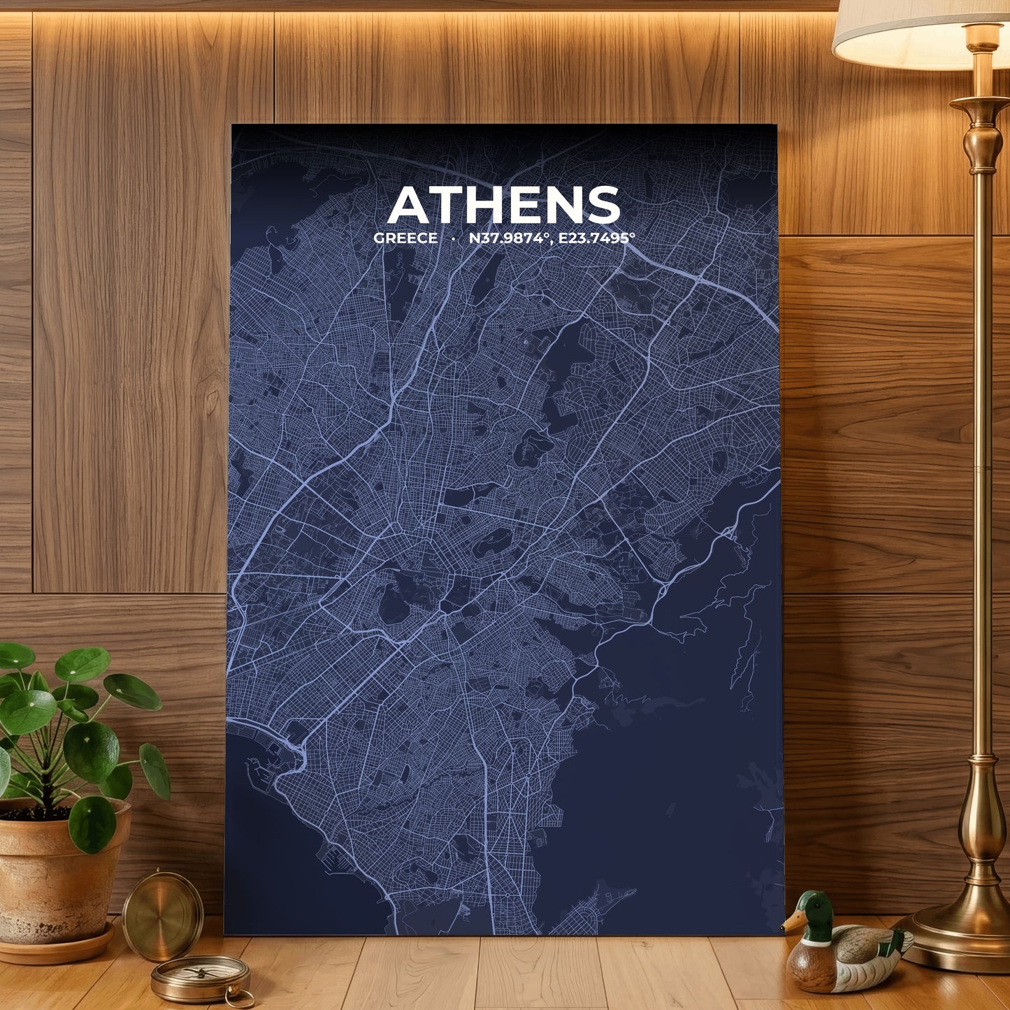 Athens Tide Map Poster