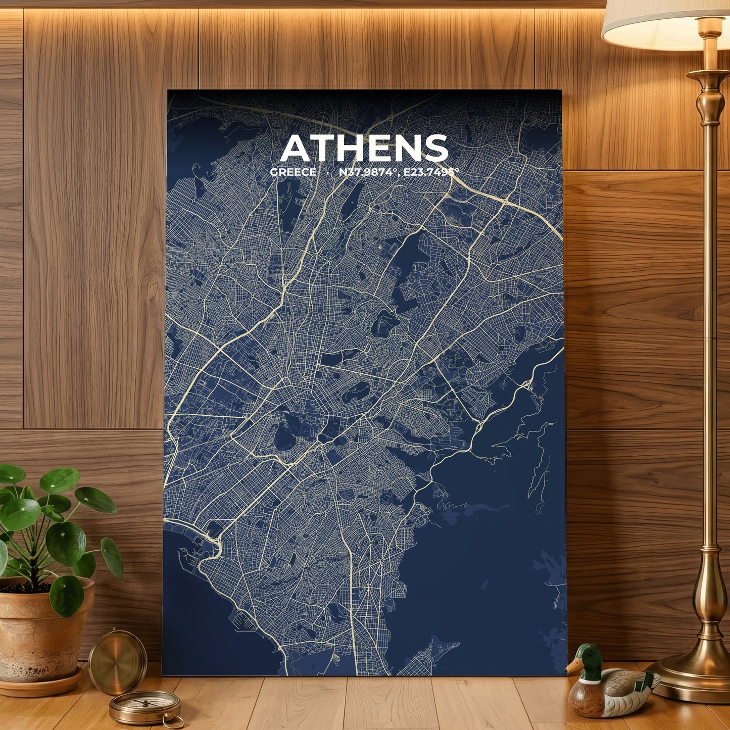 Athens Anchor Map Poster