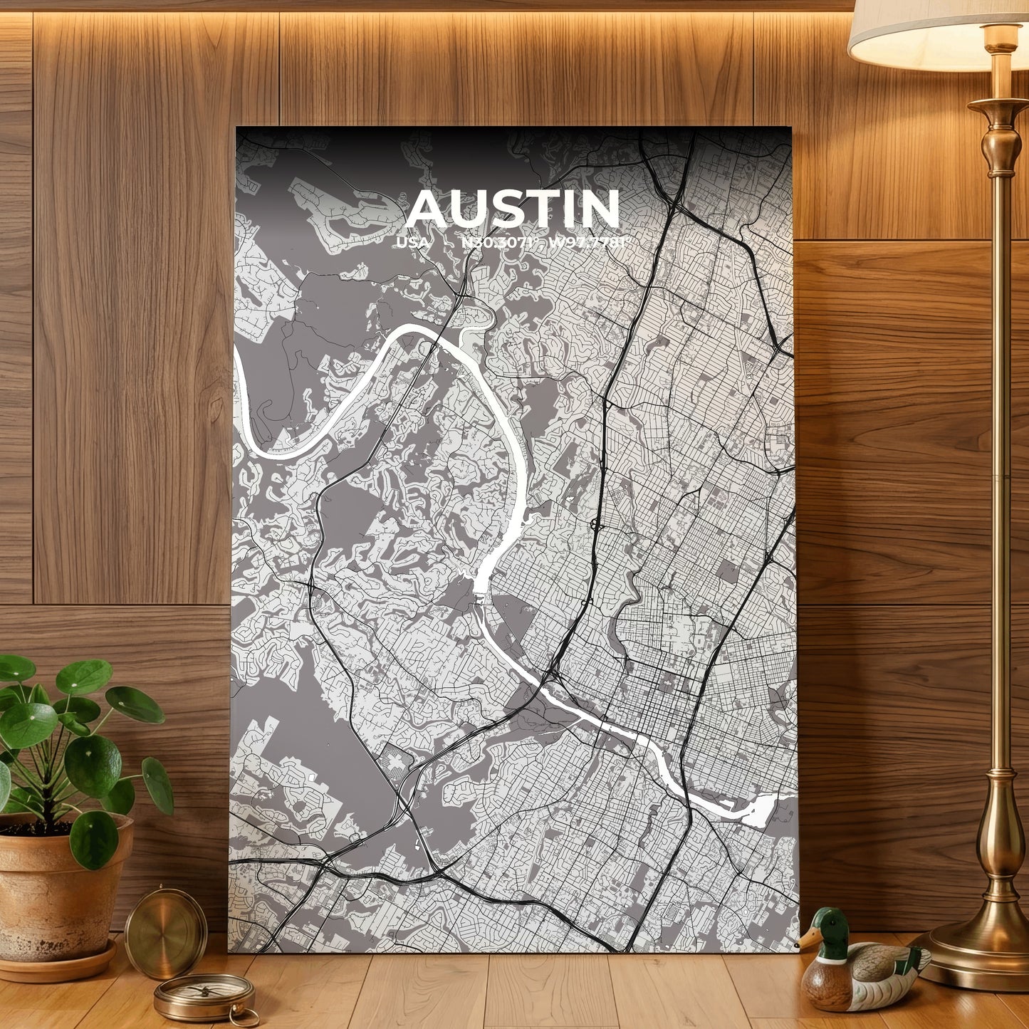 Austin Ash Map Poster