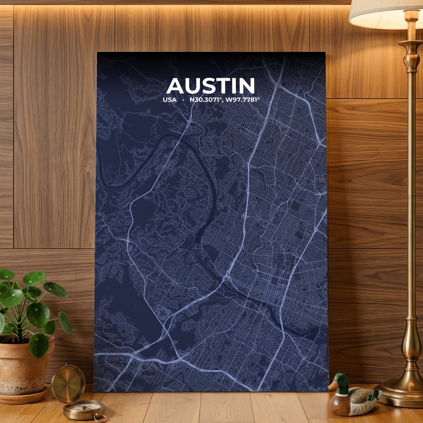 Austin Tide Map Poster