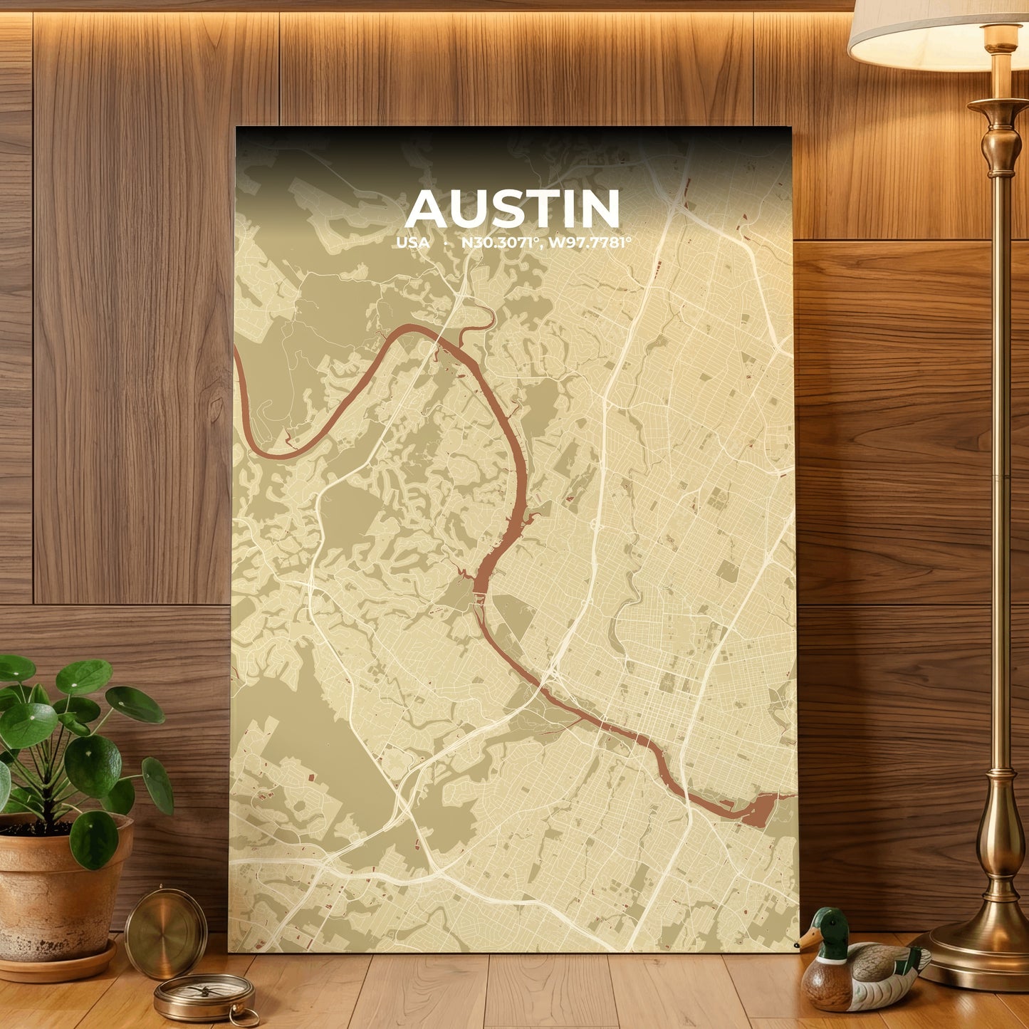 Austin Ember Map Poster