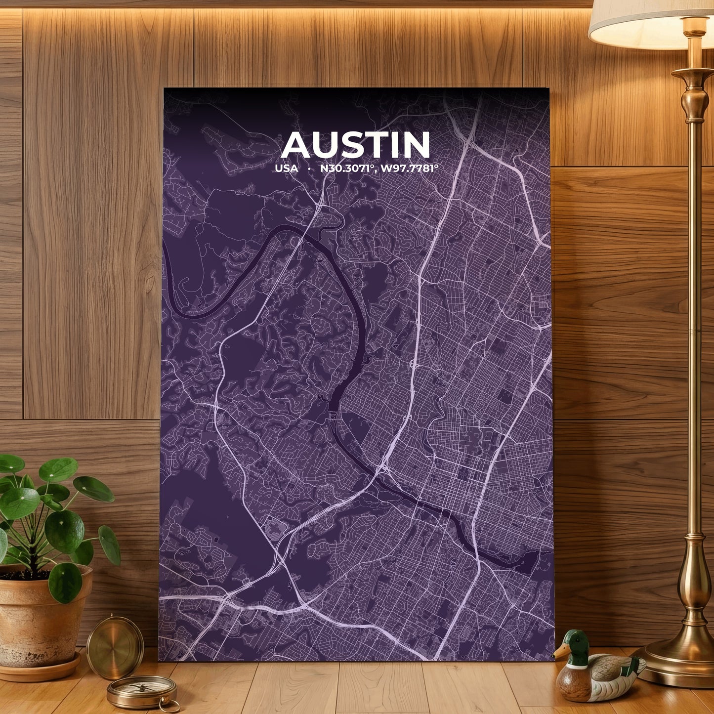 Austin Dusk Map Poster