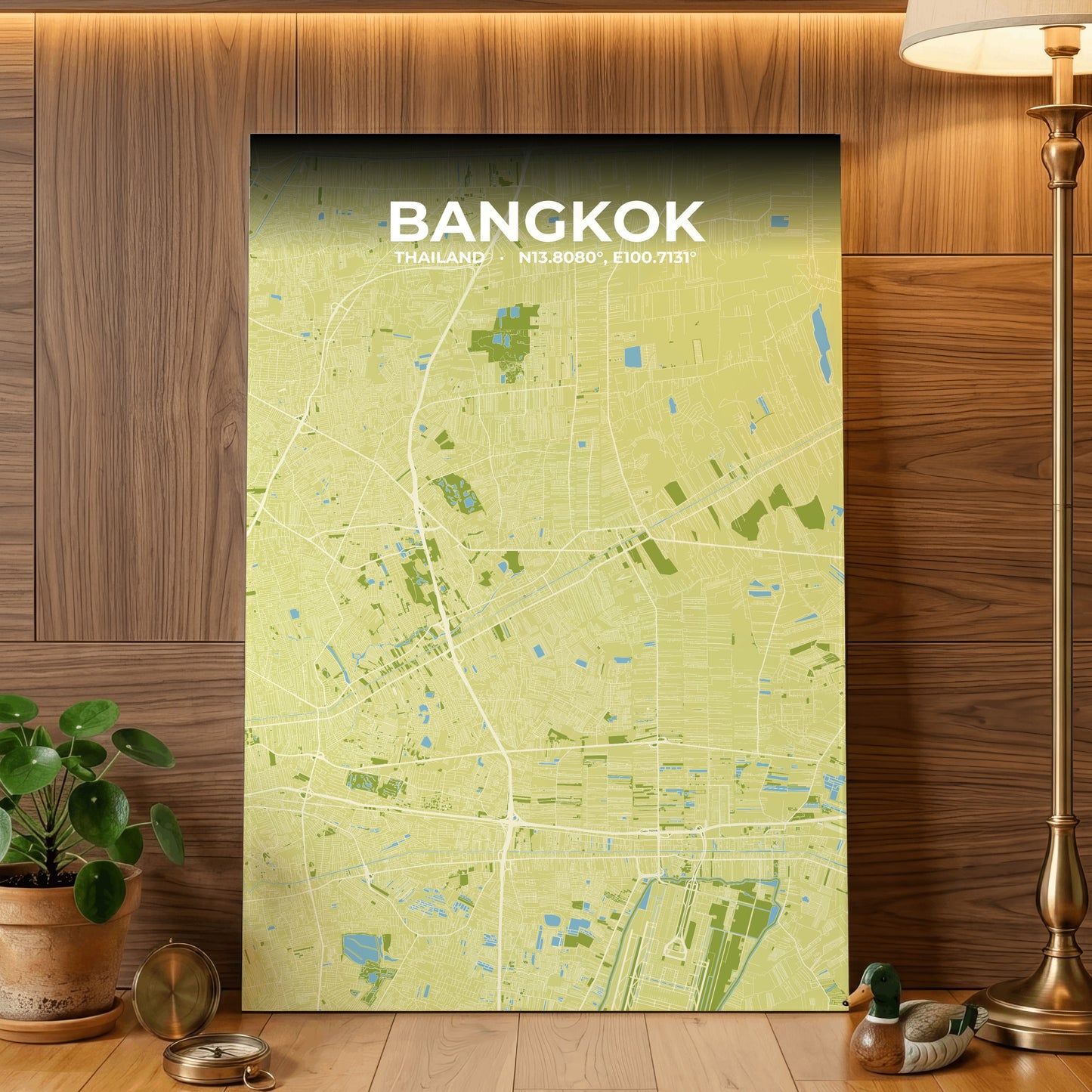 Bangkok Fern Map Poster