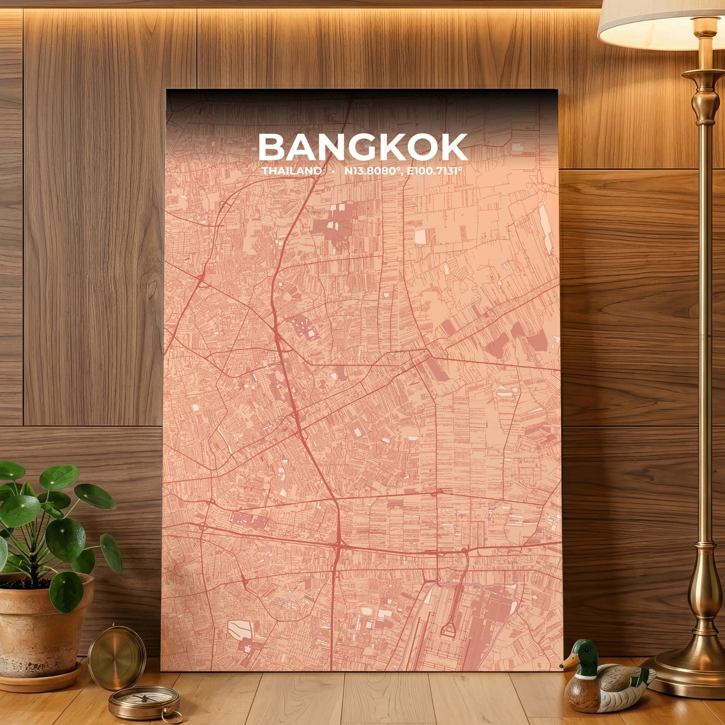 Bangkok Blush Map Poster