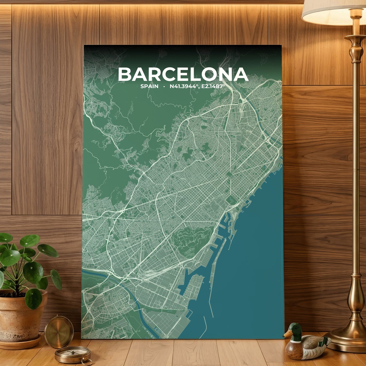 Barcelona Mist Map Poster