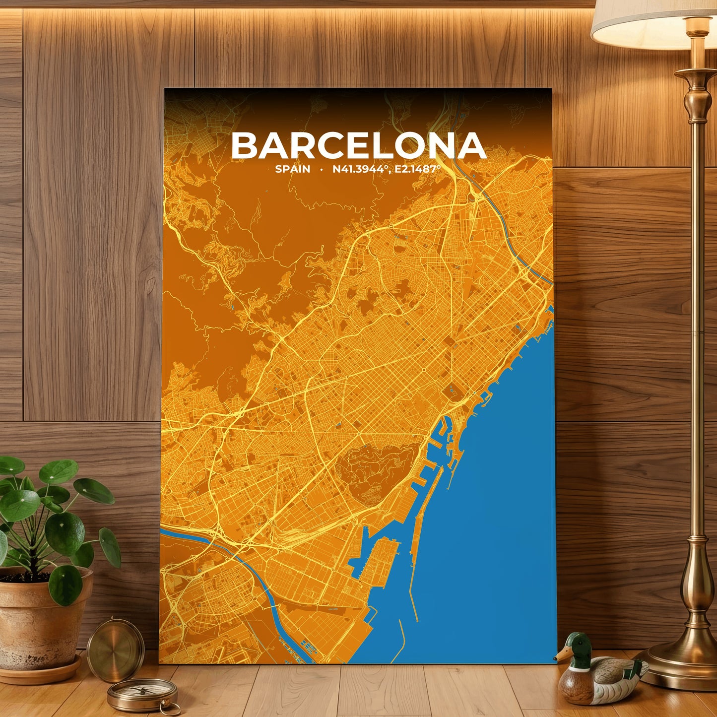 Barcelona Scorch Map Poster