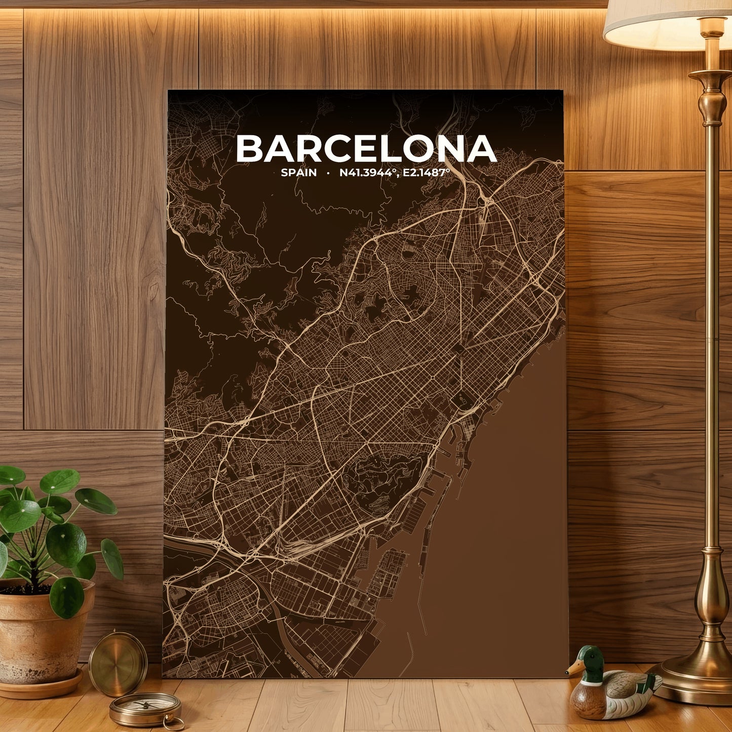 Barcelona Plum Map Poster