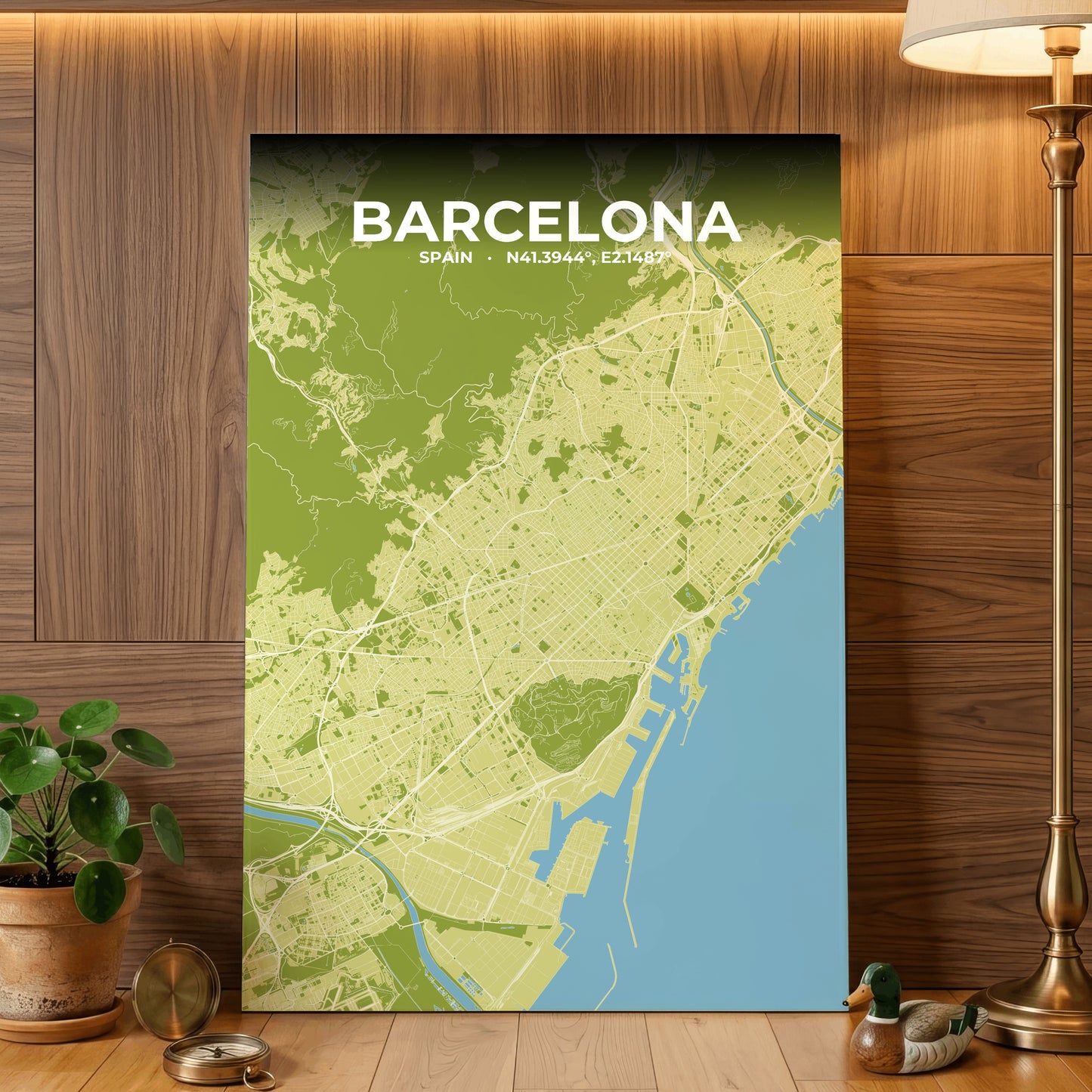 Barcelona Fern Map Poster