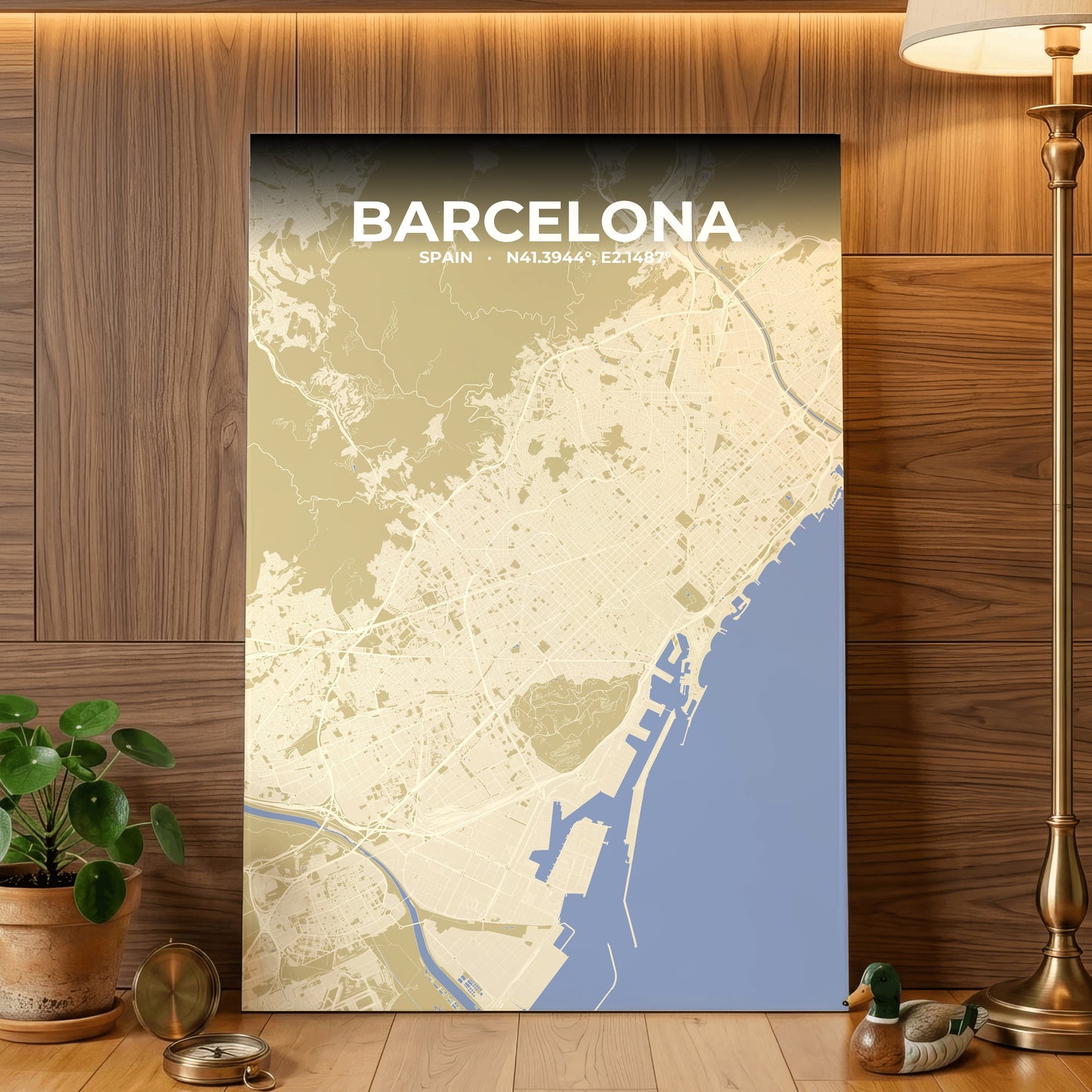 Barcelona Barn Map Poster