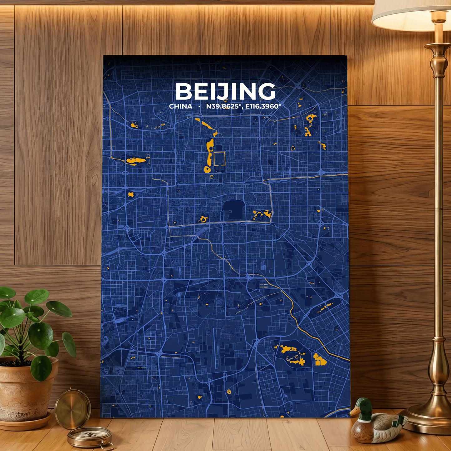 Beijing Ink Map Poster