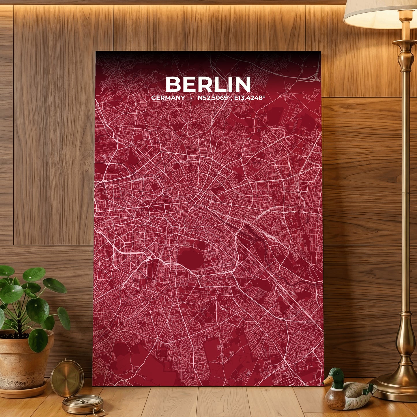 Berlin Garnet Map Poster