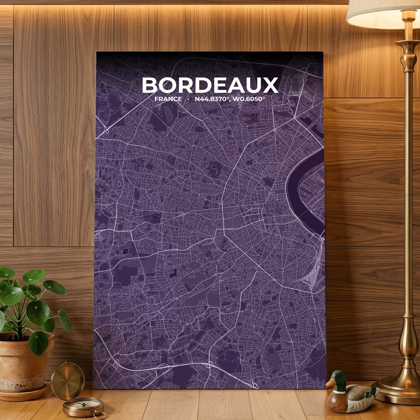 Bordeaux Dusk Map Poster