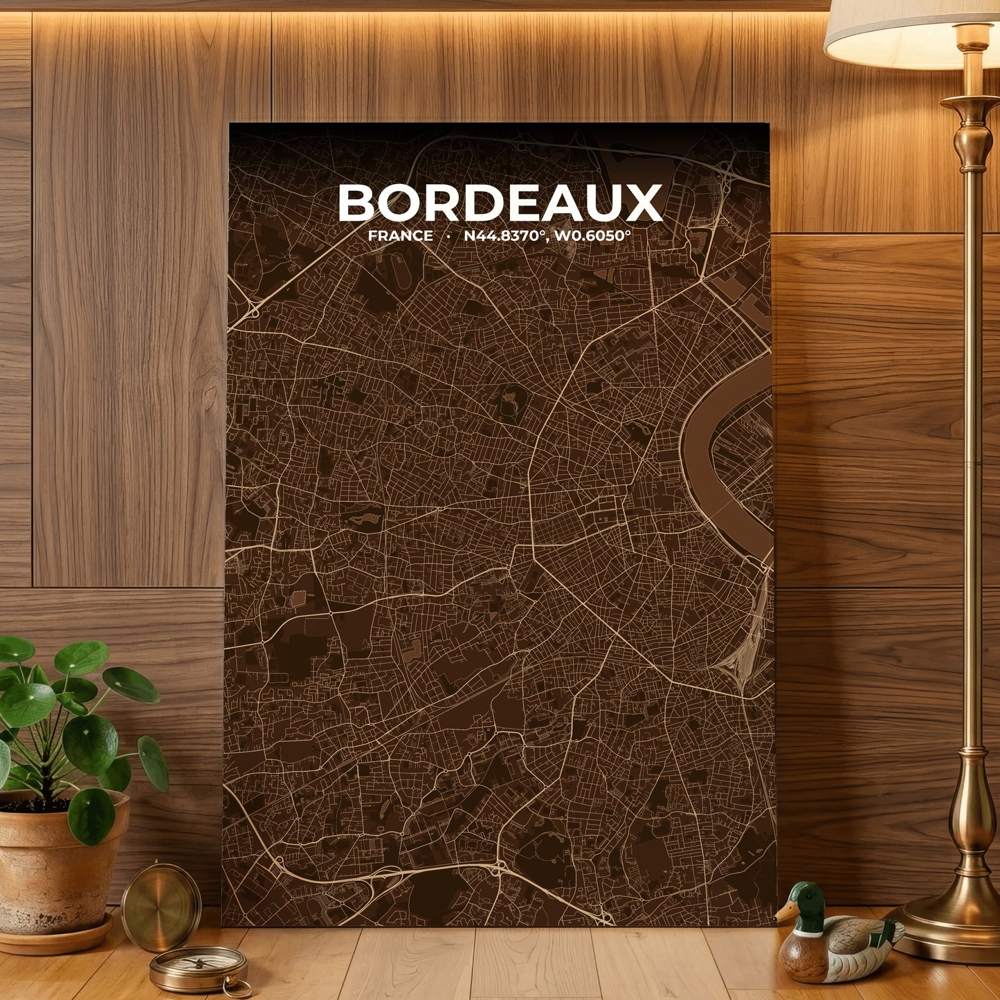 Bordeaux Plum Map Poster