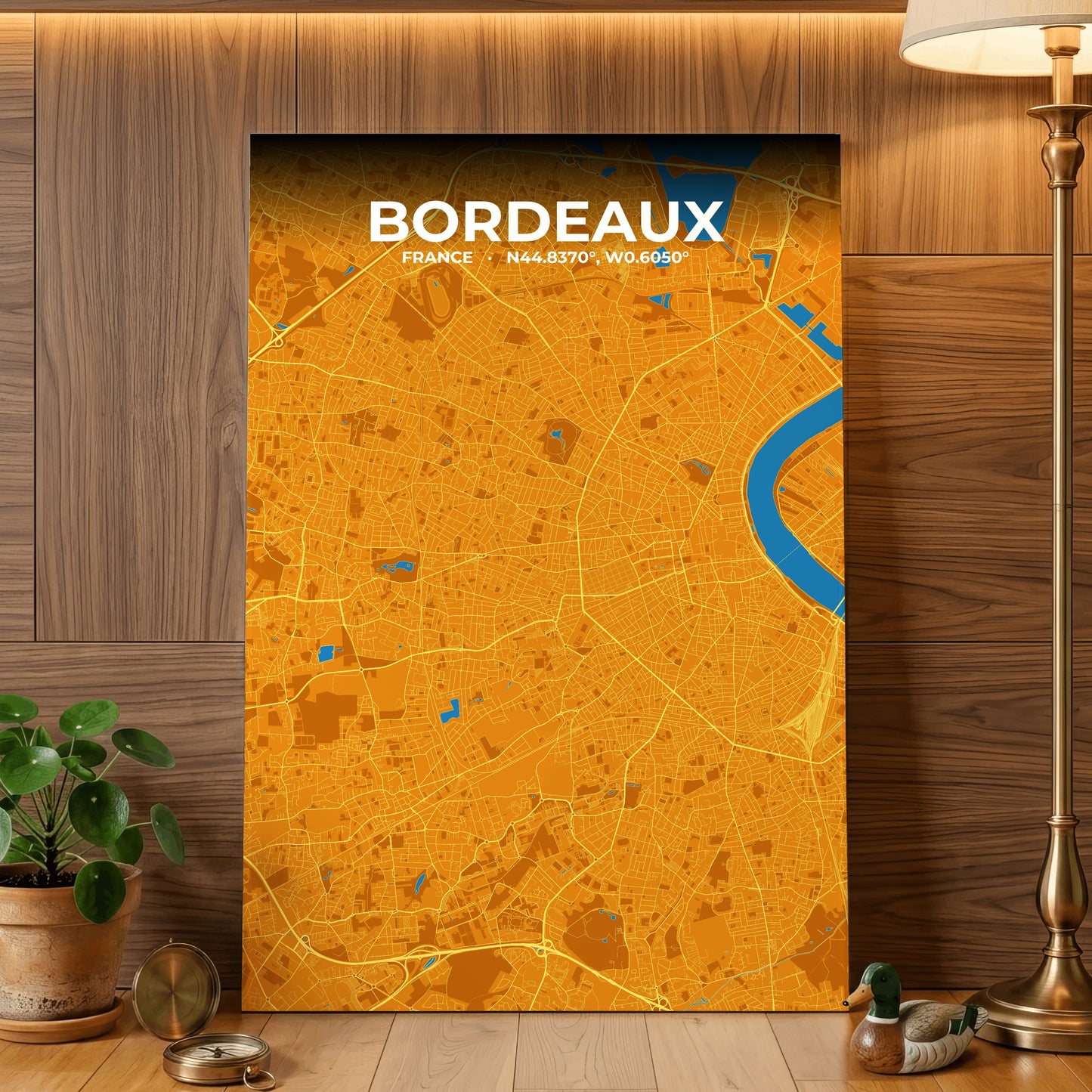 Bordeaux Scorch Map Poster