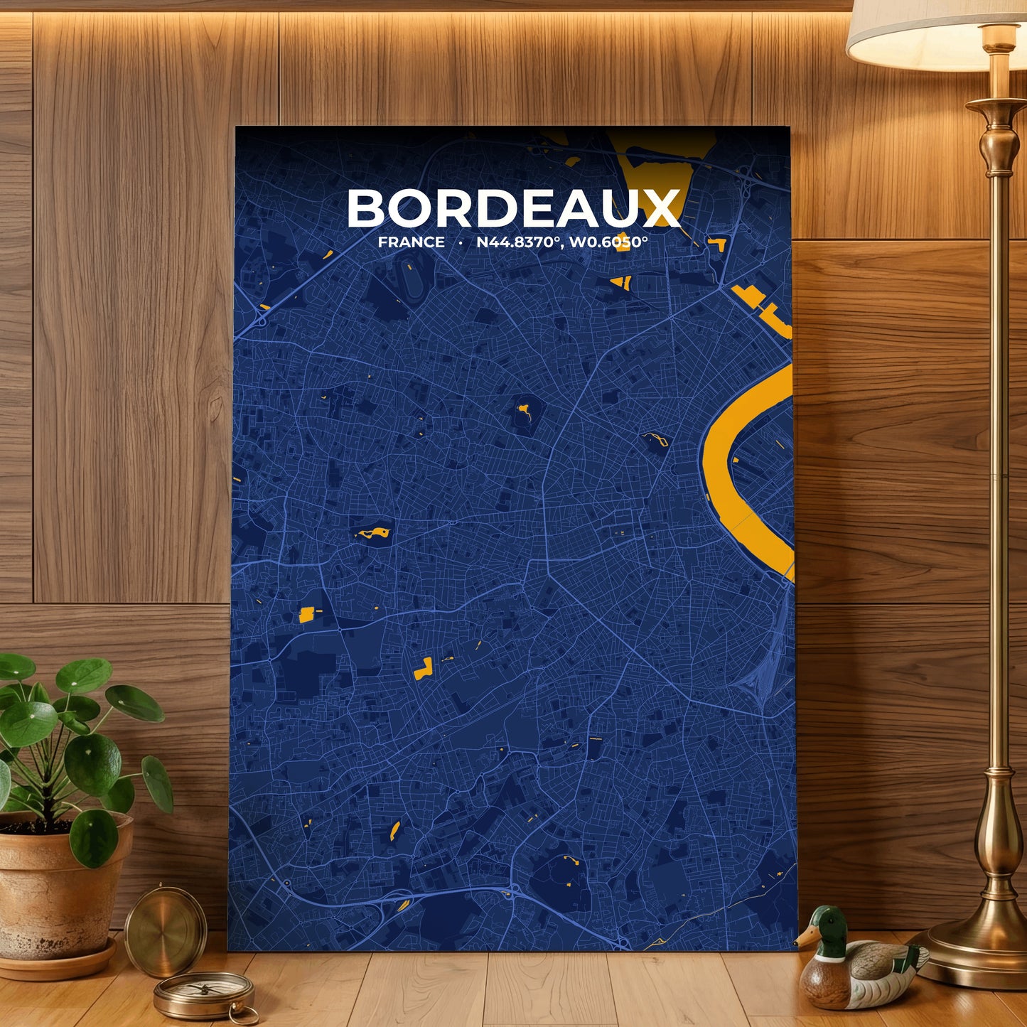 Bordeaux Ink Map Poster