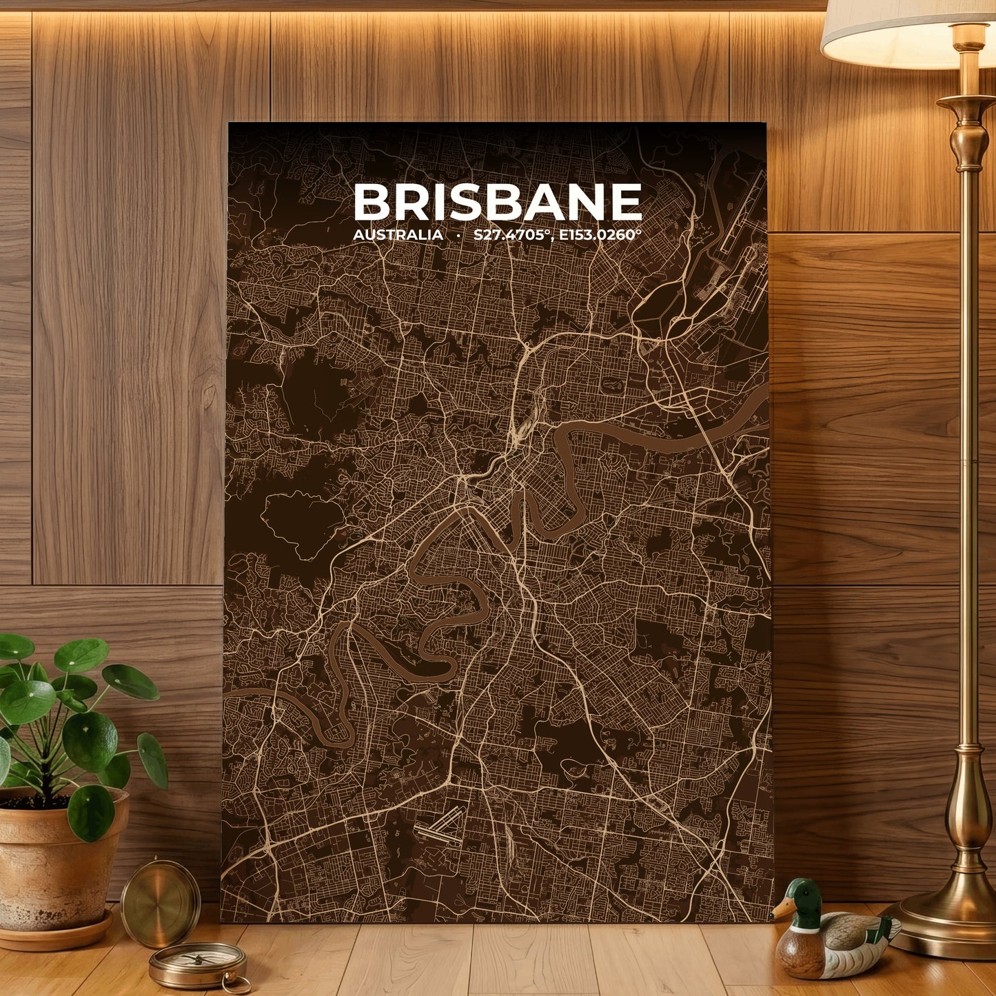 Brisbane Plum Map Poster