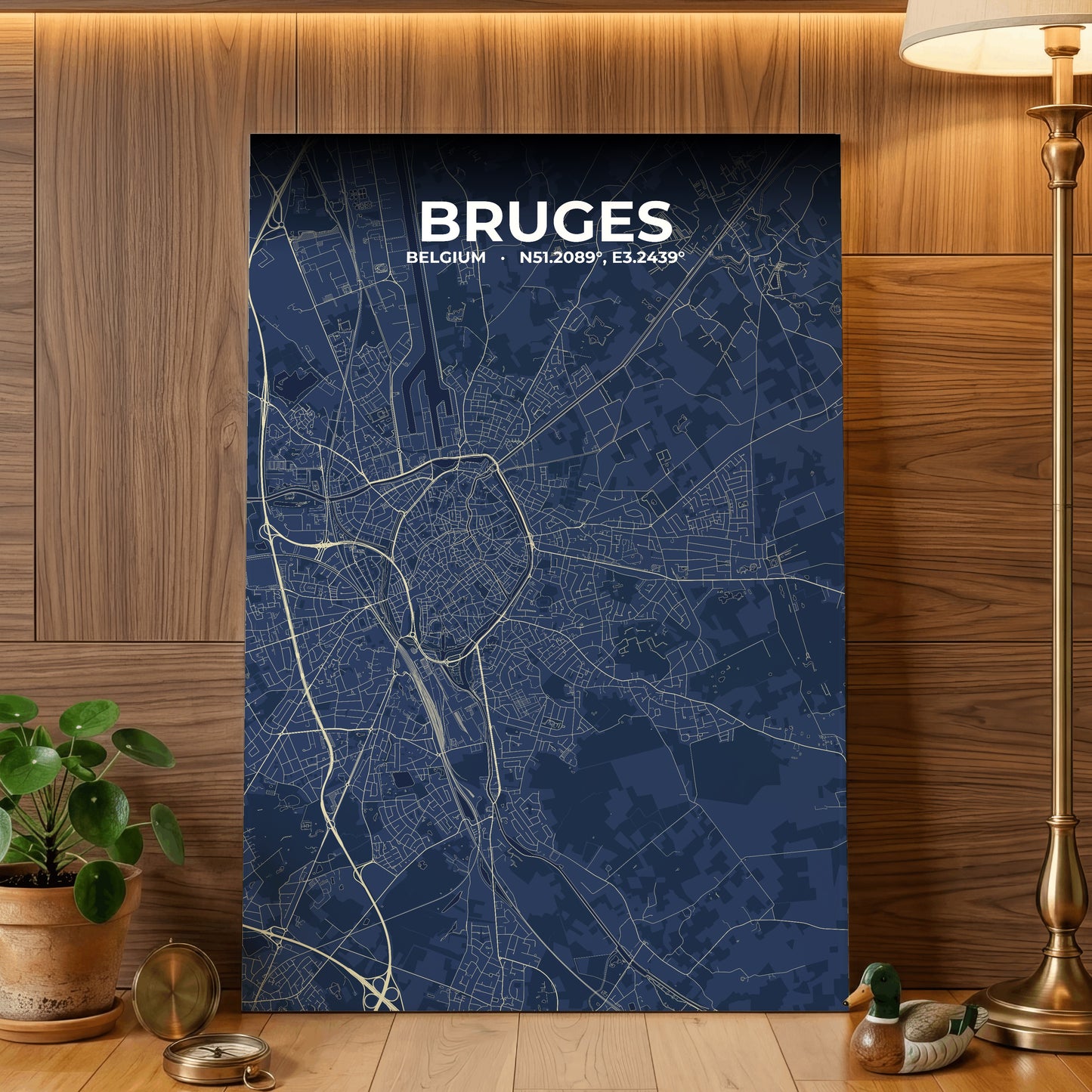 Bruges Anchor Map Poster
