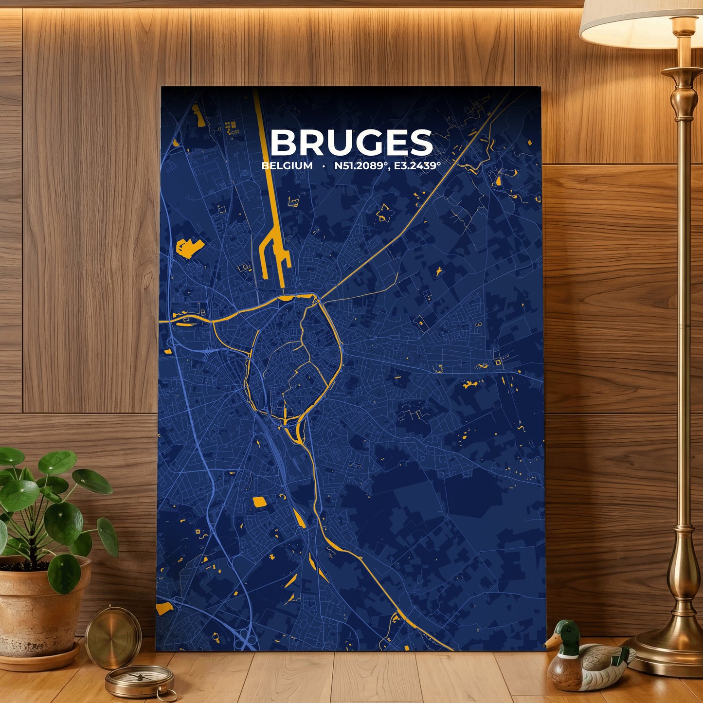 Bruges Ink Map Poster