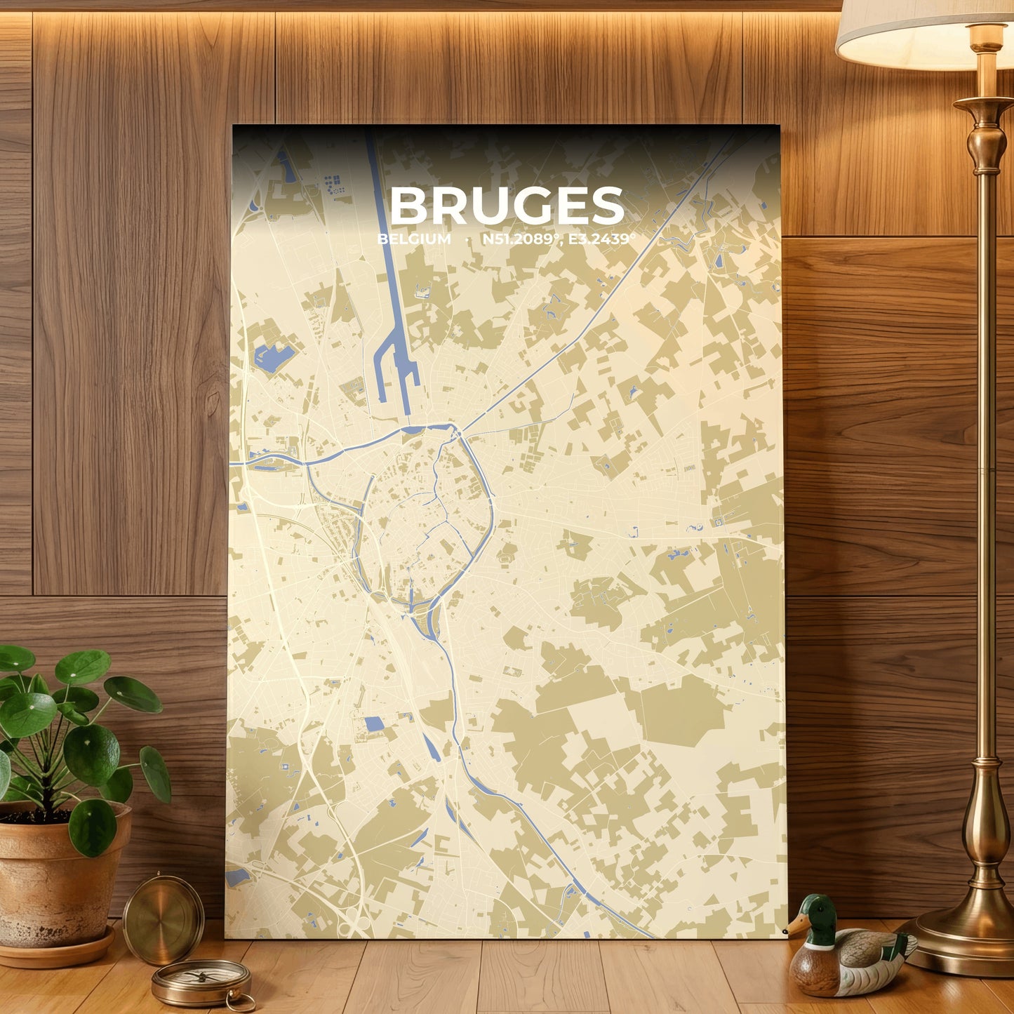 Bruges Barn Map Poster