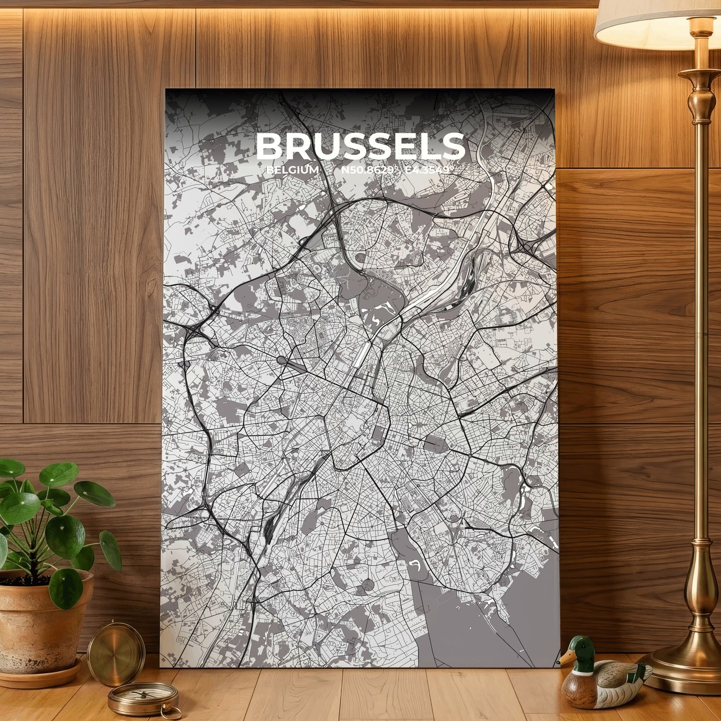 Brussels Ash Map Poster