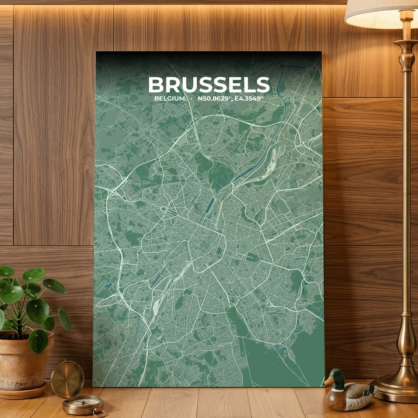 Brussels Mist Map Poster