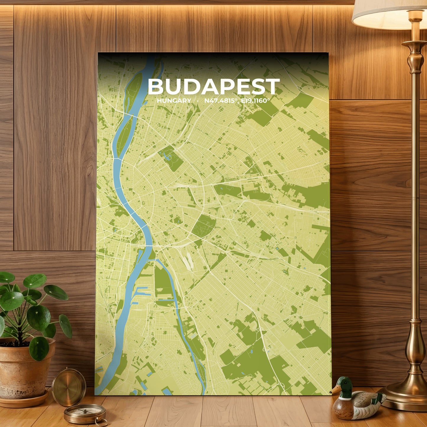 Budapest Fern Map Poster