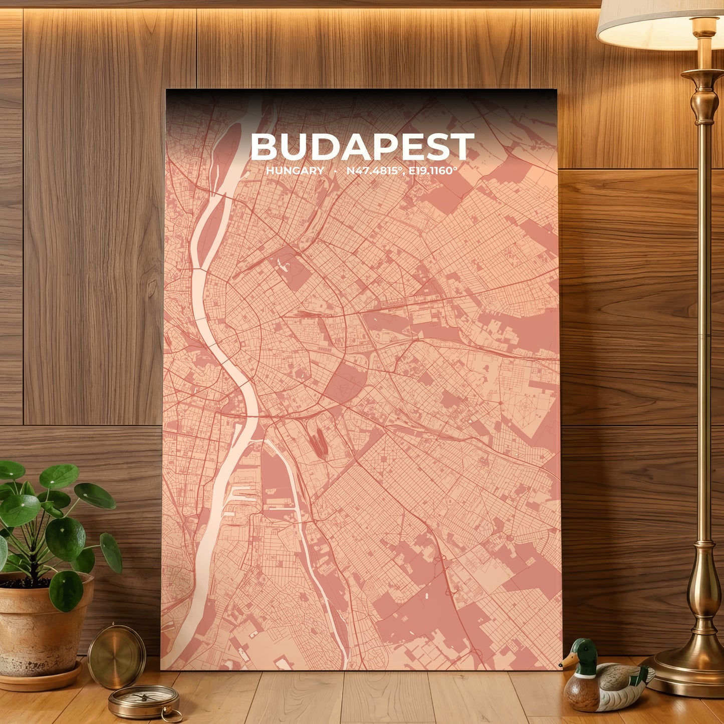 Budapest Blush Map Poster