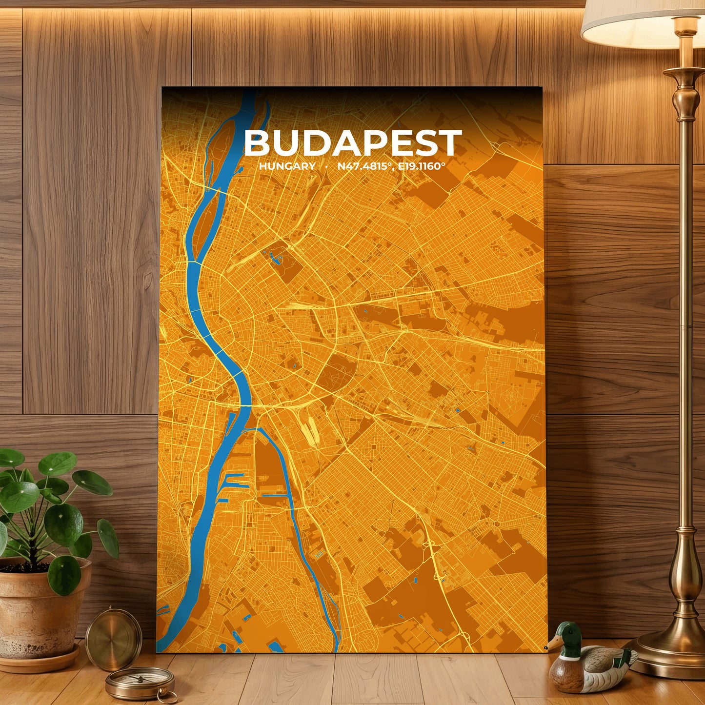 Budapest Scorch Map Poster
