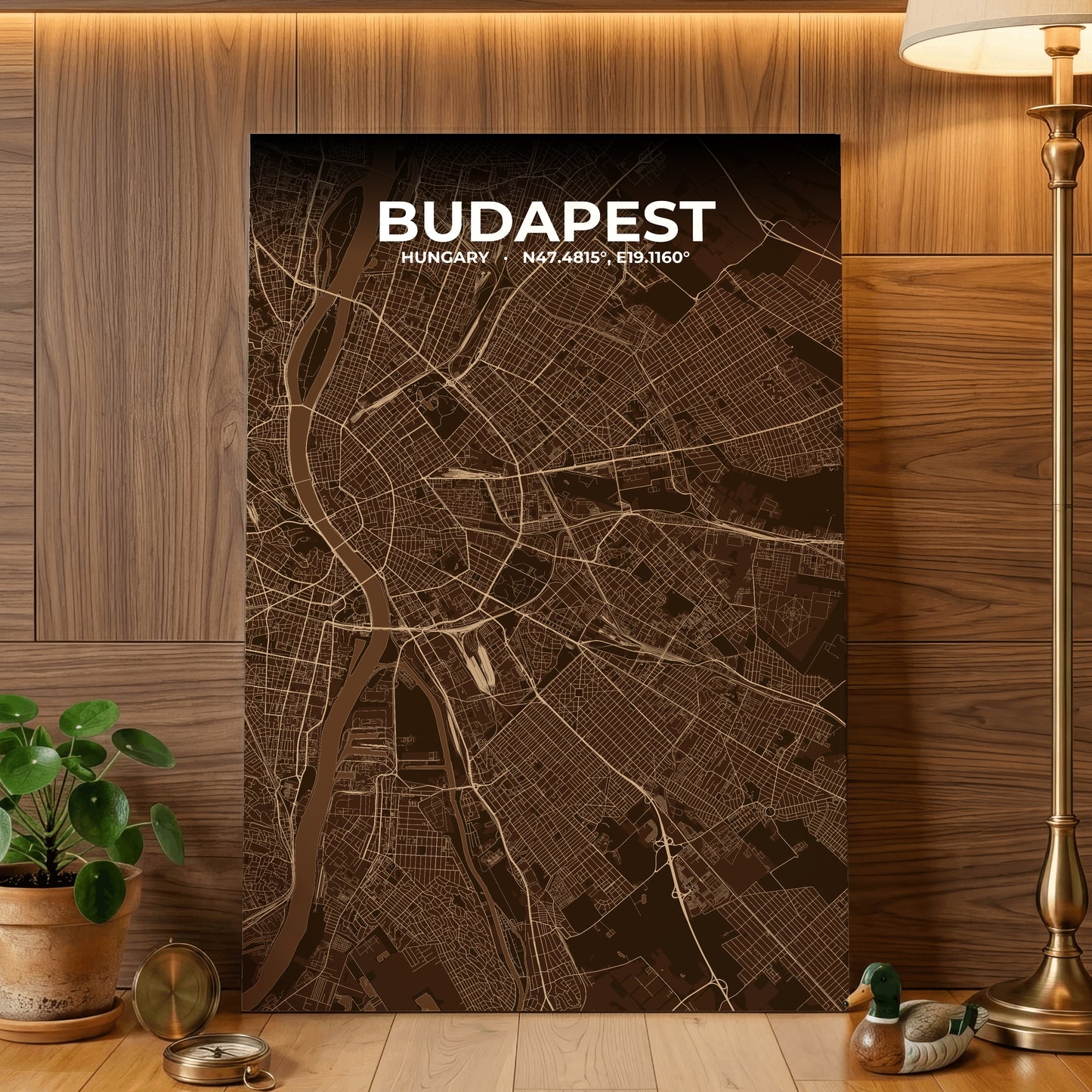 Budapest Plum Map Poster