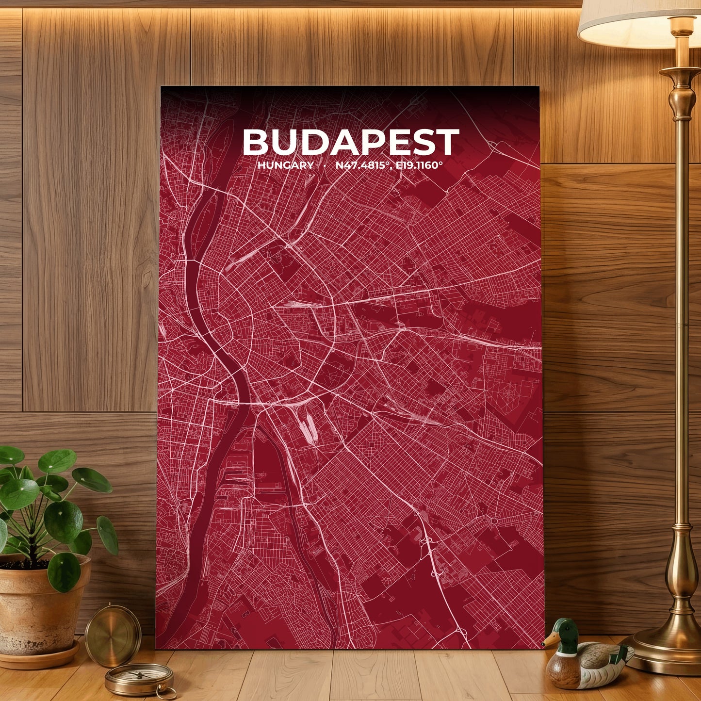Budapest Garnet Map Poster