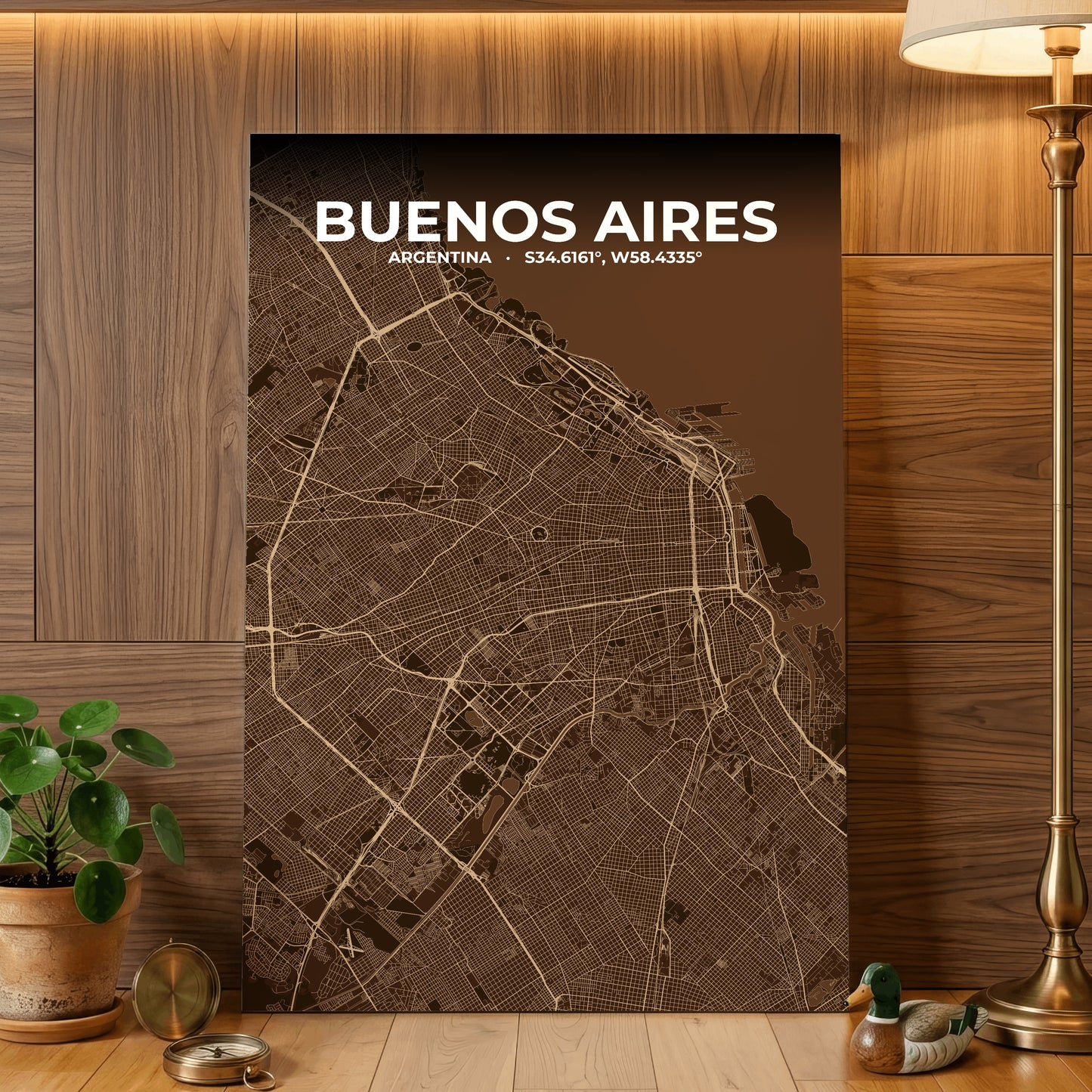 Buenos Aires Plum Map Poster