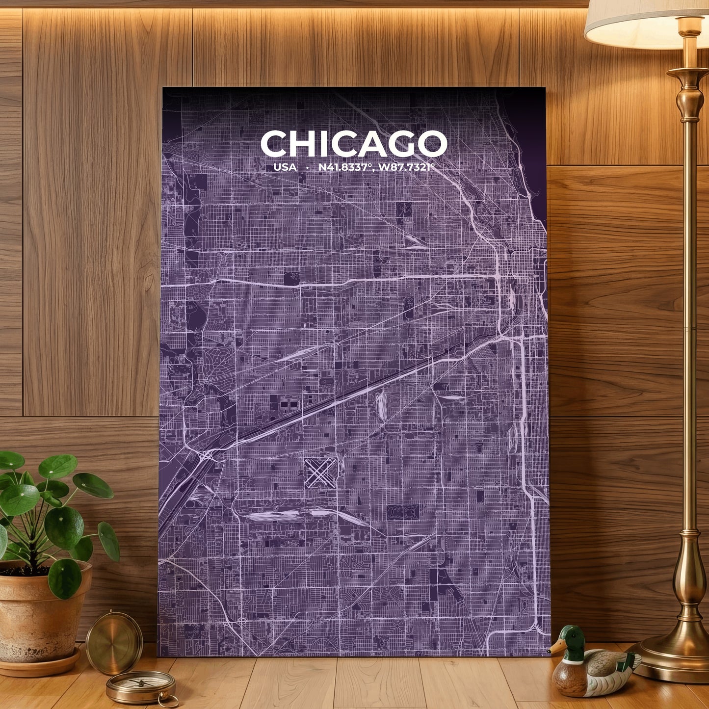 Chicago Dusk Map Poster