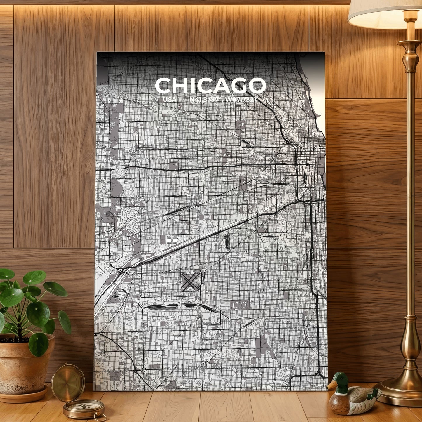 Chicago Ash Map Poster