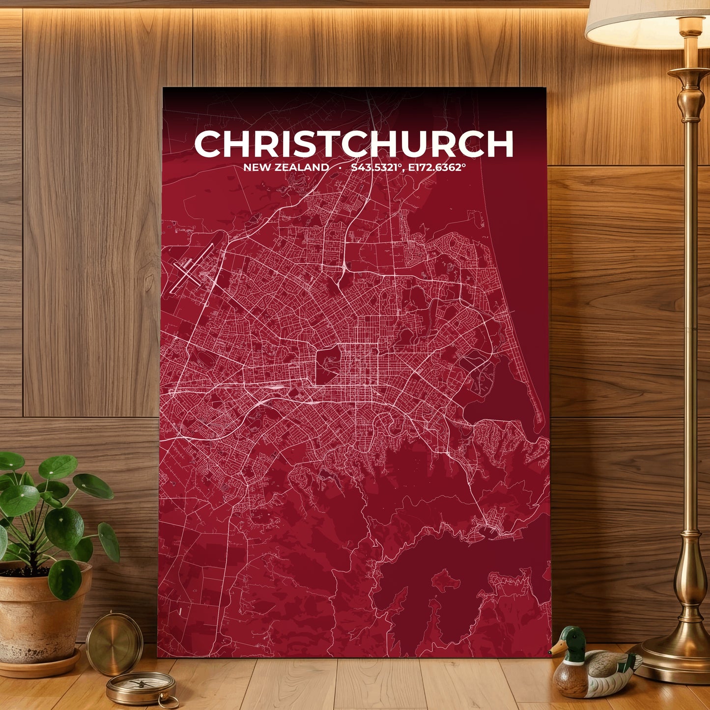 Christchurch Garnet Map Poster