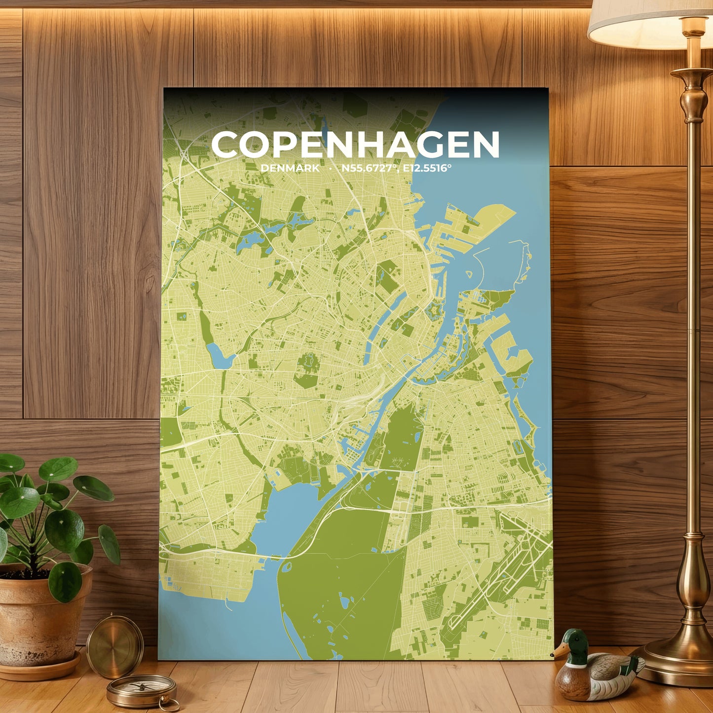 Copenhagen Fern Map Poster