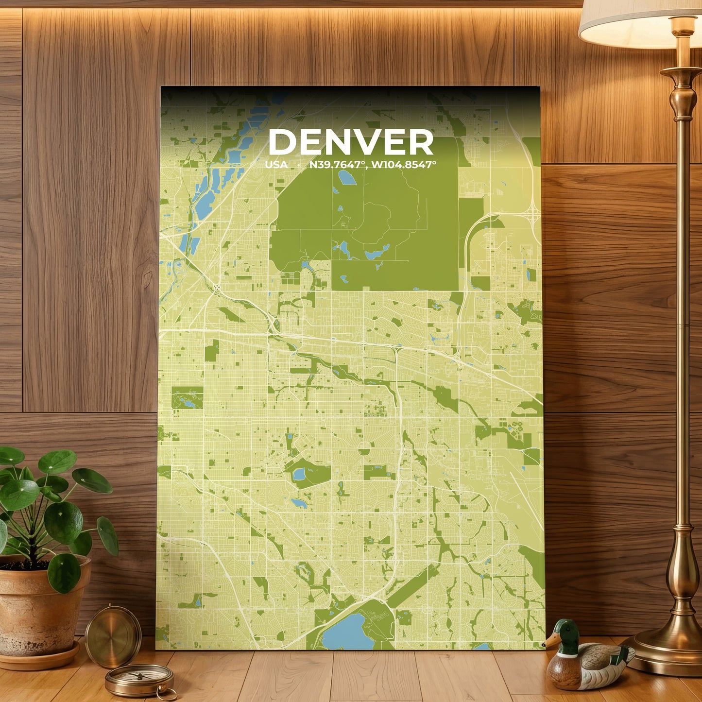 Denver Fern Map Poster