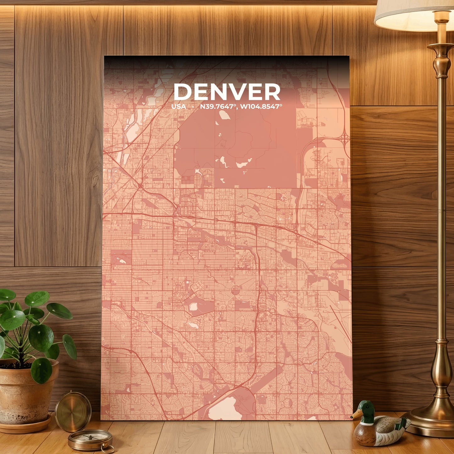 Denver Blush Map Poster