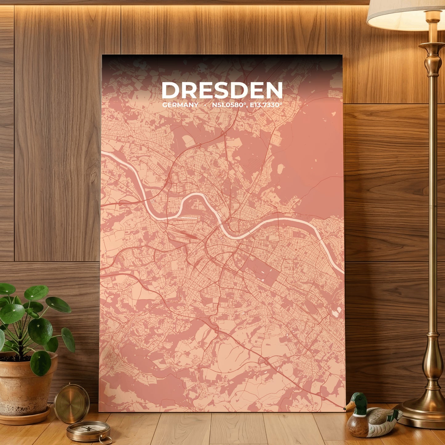 Dresden Blush Map Poster