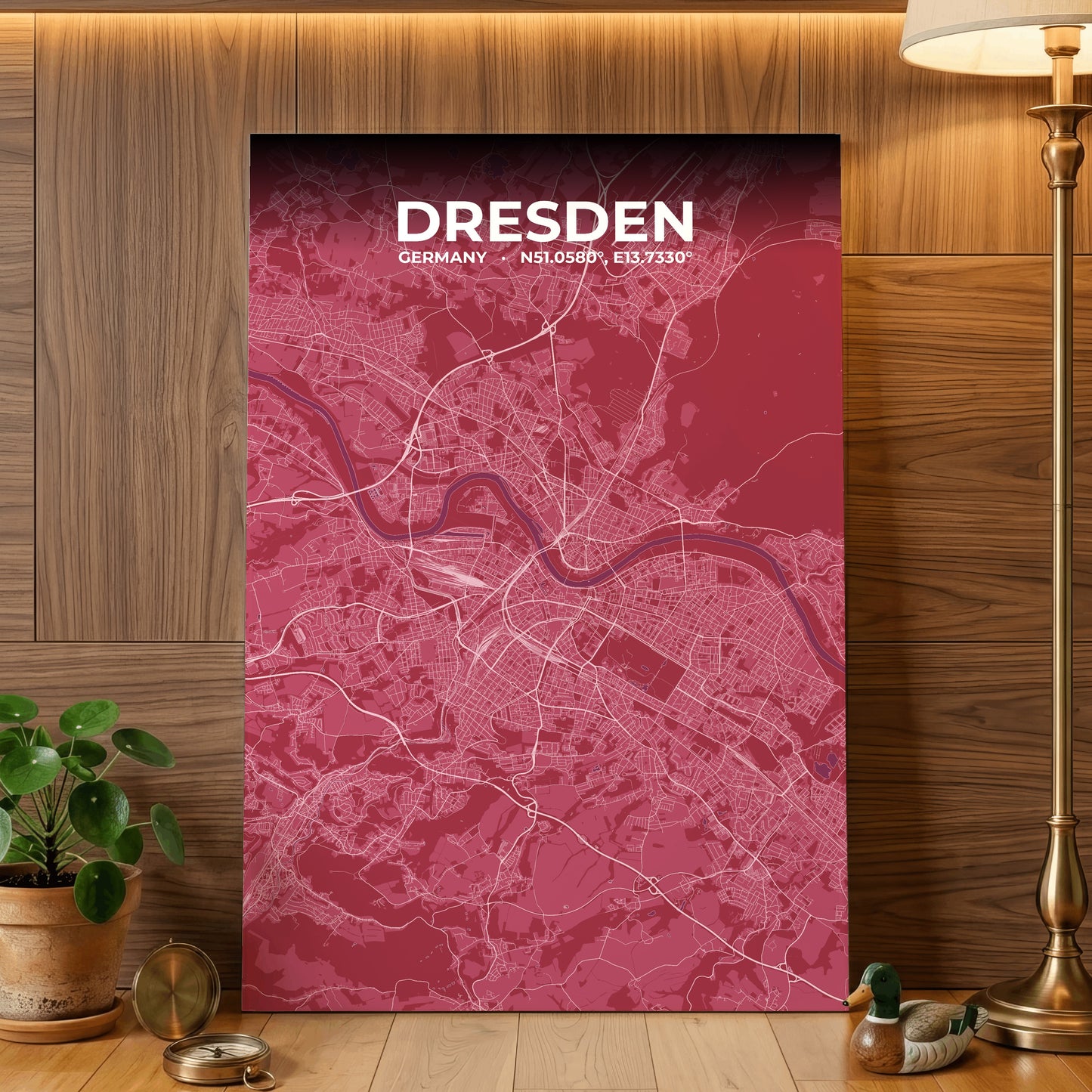 Dresden Scarlet Map Poster