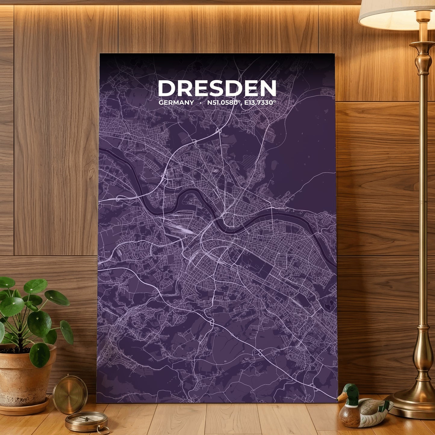 Dresden Dusk Map Poster