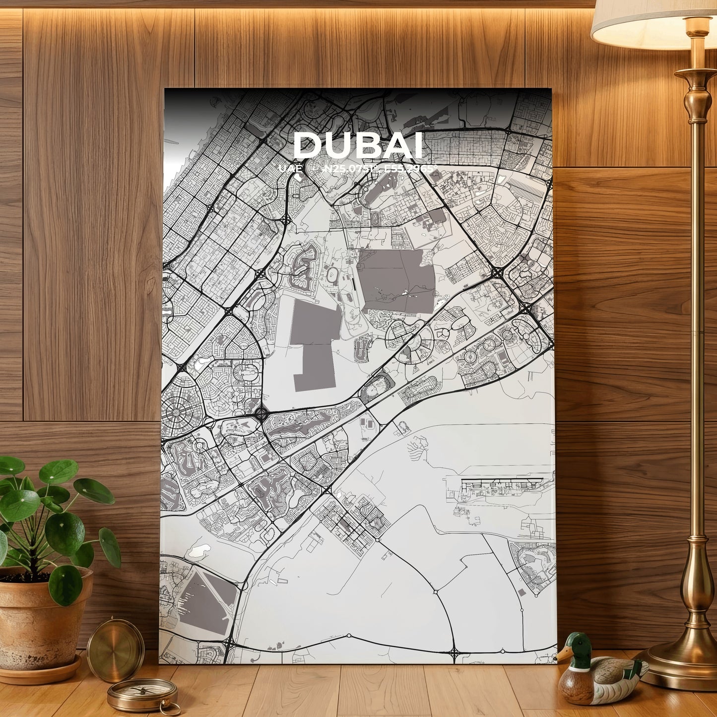 Dubai Ash Map Poster