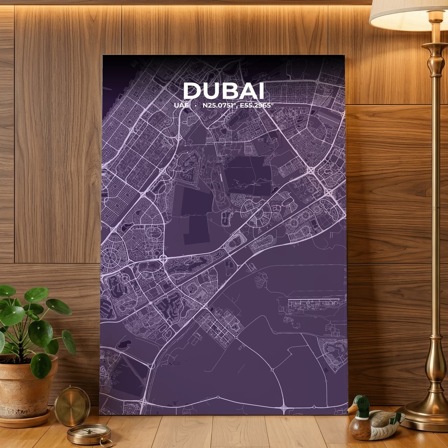 Dubai Dusk Map Poster