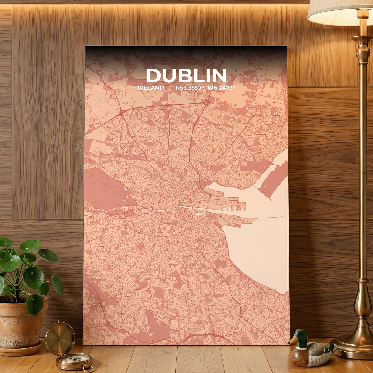 Dublin Blush Map Poster
