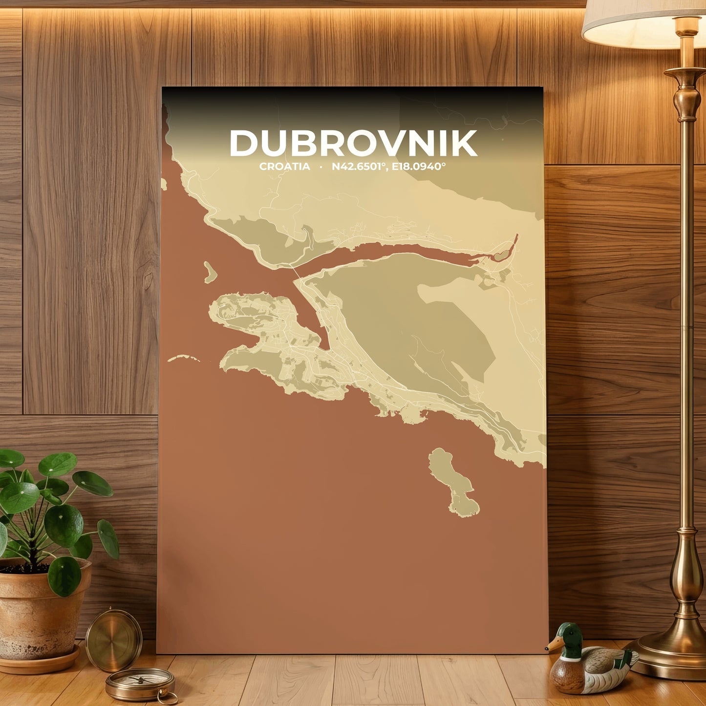 Dubrovnik Ember Map Poster