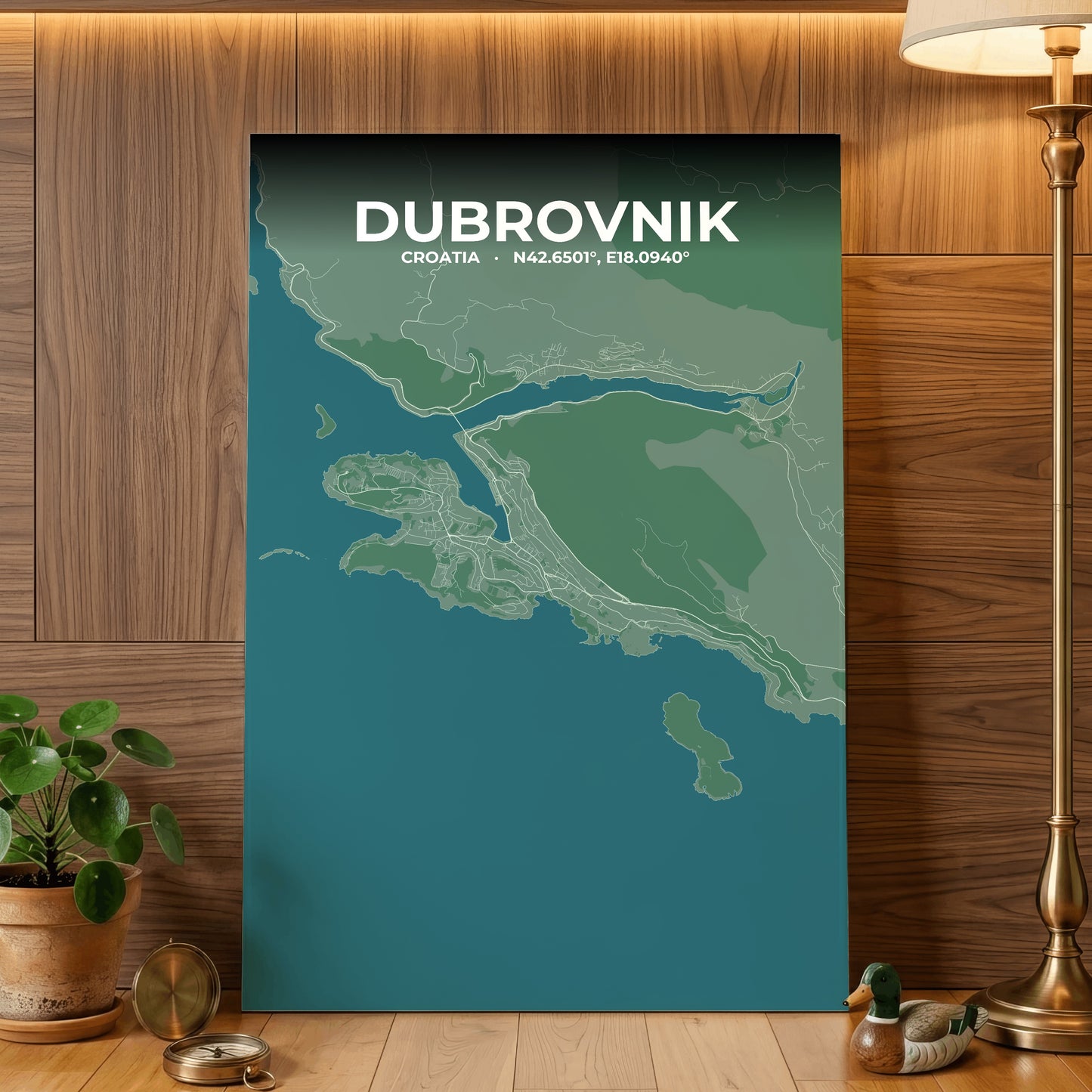 Dubrovnik Mist Map Poster