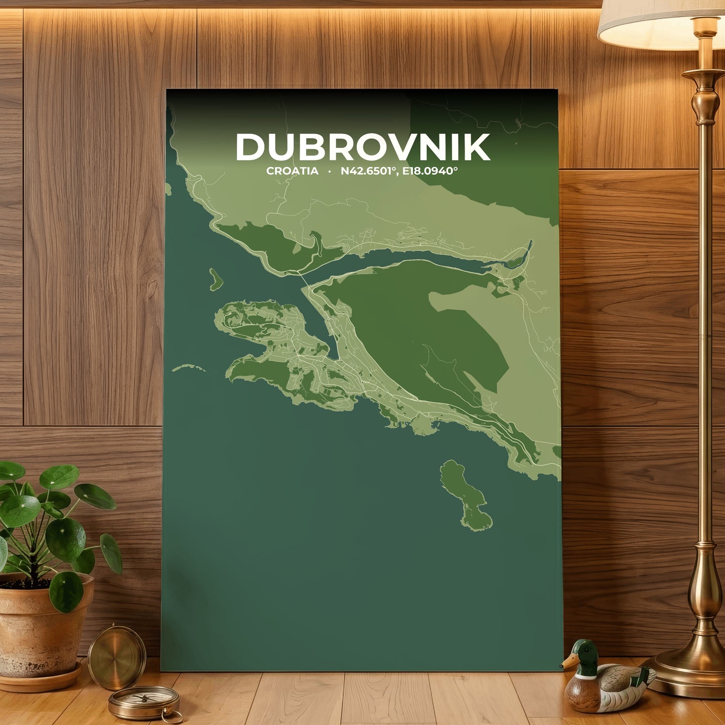 Dubrovnik Clay Map Poster
