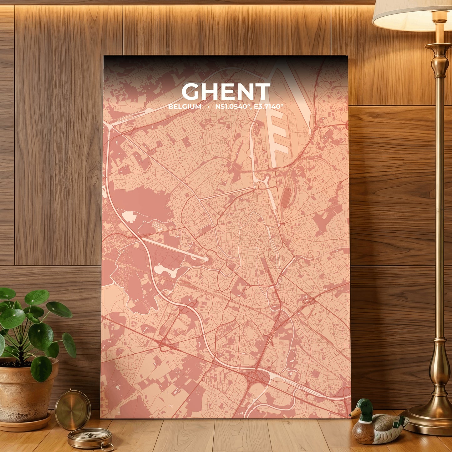 Ghent Blush Map Poster